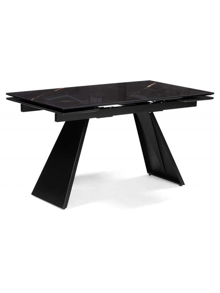 Стеклянный стол Хорсборо 140(200)х80х79 обсидиан / черный
