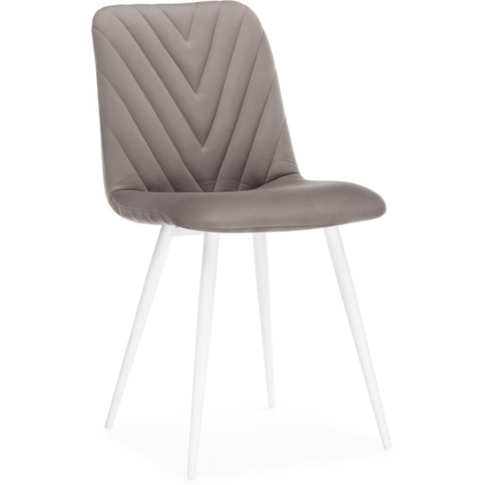 Стул на металлокаркасе Ральф металл/велюр, белый/латте 44x53x83 см