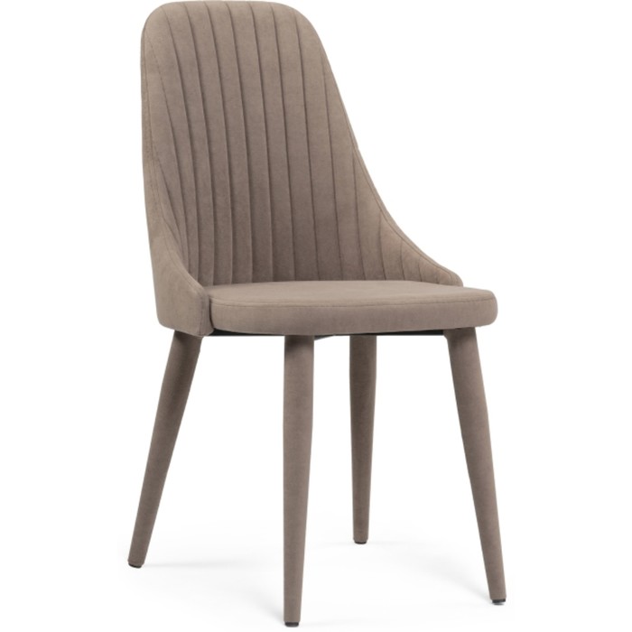 Стул на металлокаркасе Морос с чехлом катания мокка, металл/велюр, бежевый 48x58x87 см