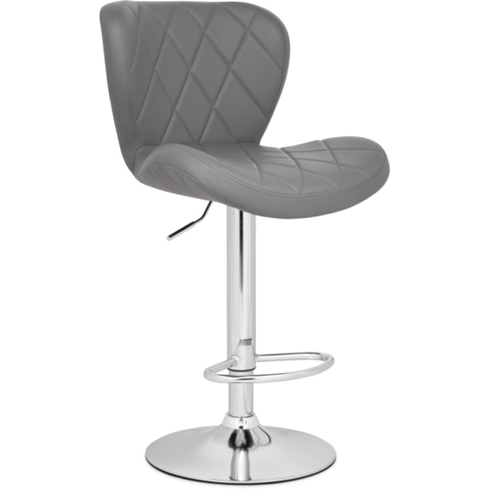 Стул барный Porch металл/экокожа, хром/серый 47x53x89 см