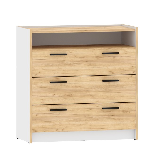 Комод напольный «Оттавия 011.04», 900×400×904 мм, цвет белый фасадный/дуб крафт золотой