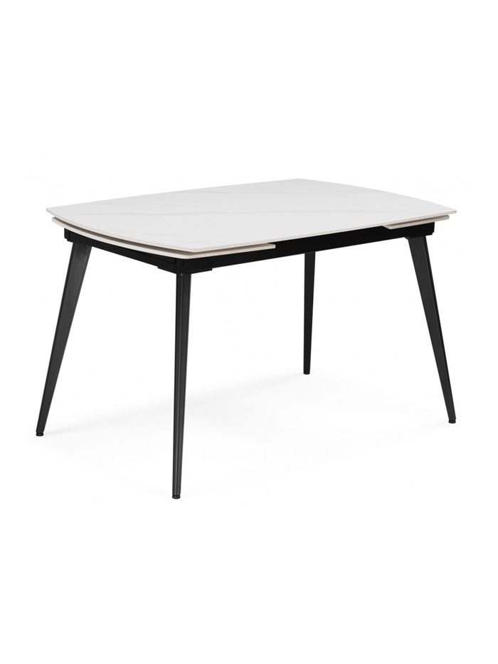 Керамический стол Aveiro 120(180)x80 белый мрамор / черный