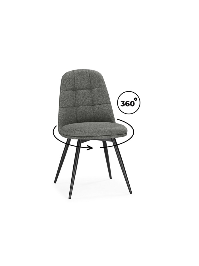 Стул на металлокаркасе Texas 1 поворотный светло-серый / черный