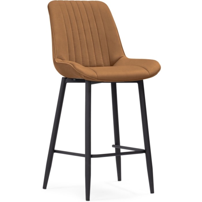 Стул барный Седа К металл/велюр, черный/кирпичный 49x57x102 см