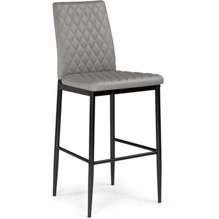 Стул барный Teon металл/экокожа, черный/серый 41x50x100 см