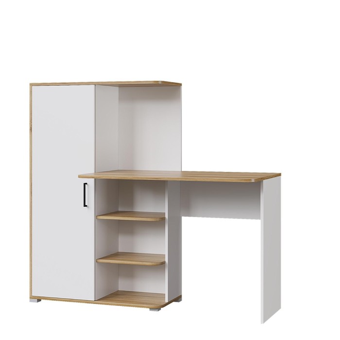 Стол компьютерный «Лайт», 1420×356×1282 мм, цвет белый/дуб золотой