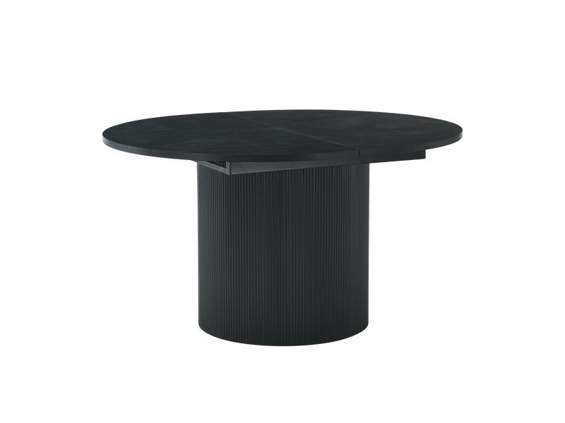 Кухонный стол Дарсел 140x120 раскладной Ясень Черный