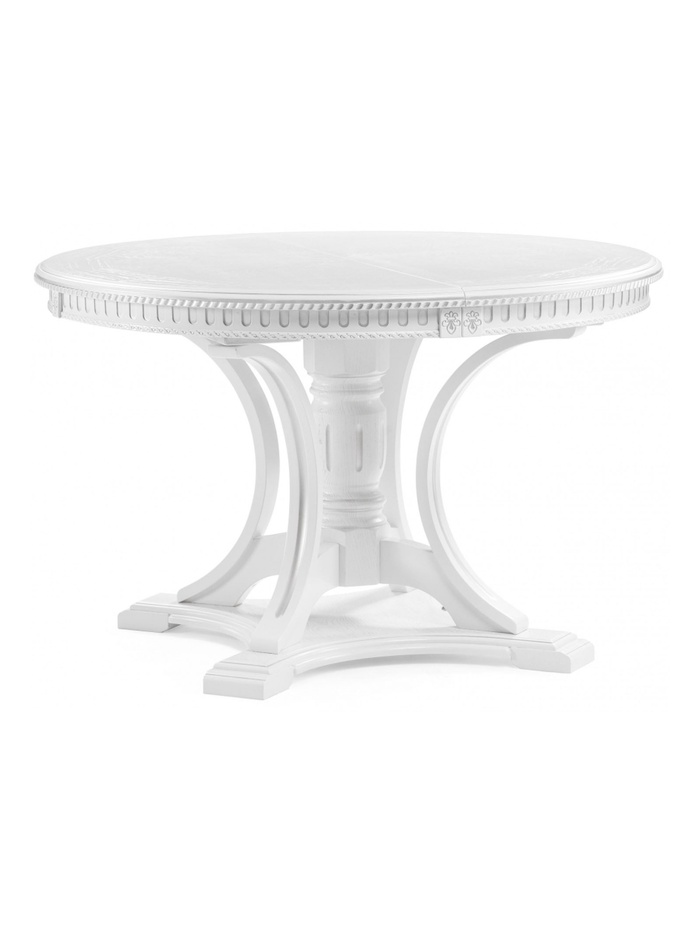 Стол деревянный Нозеан круглый белый / серебро