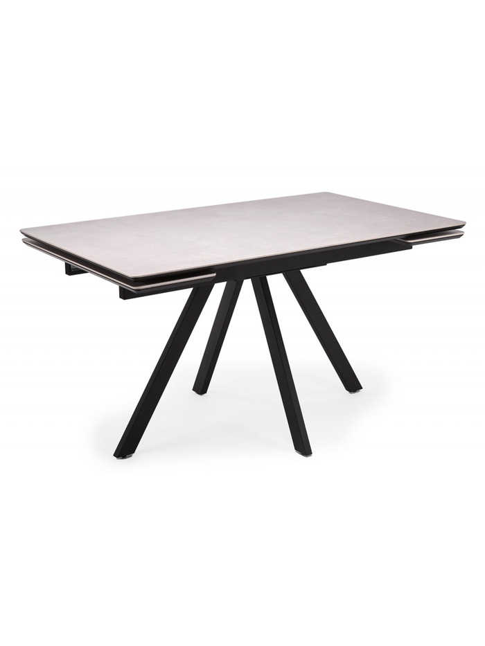 Керамический стол Вилли 140(200)х80 carmen light grey / черный