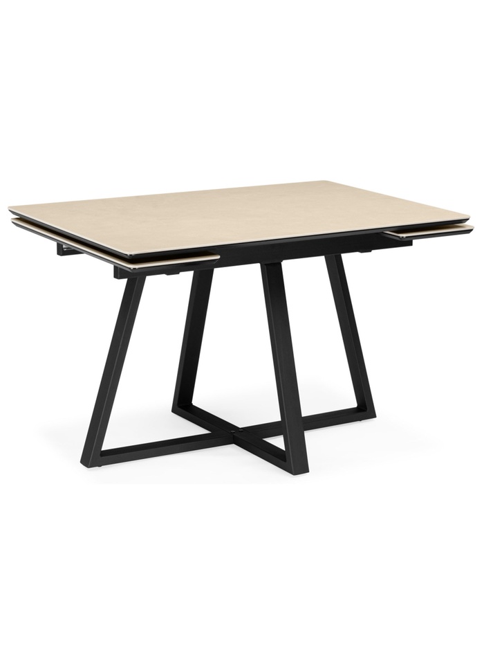 Керамический стол Памелла 120(180)х80 okara light yellow / черный