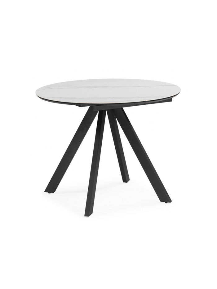 Керамический стол Трейси 90 snow white / черный