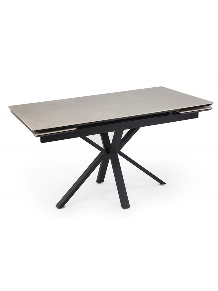 Керамический стол Старлайт 140 (200) х 80 carmen light grey / черный