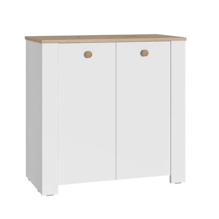 Комод напольный «Джастин 16.228.02», 766×392×753 мм, цвет белый шагрень/дуб белый