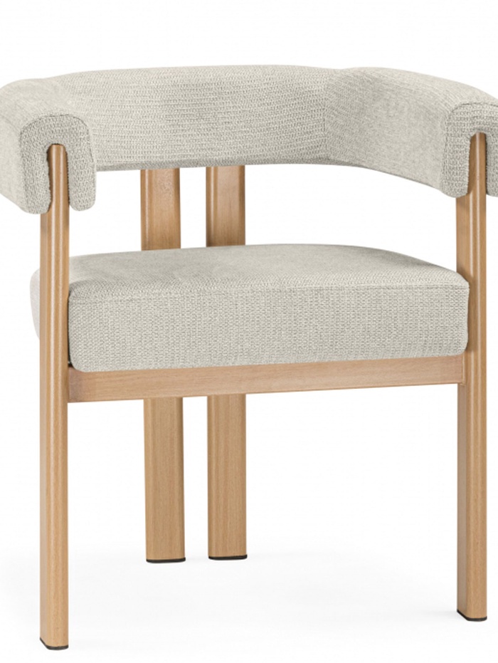 Стул на металлокаркасе Selma бежевый / бук