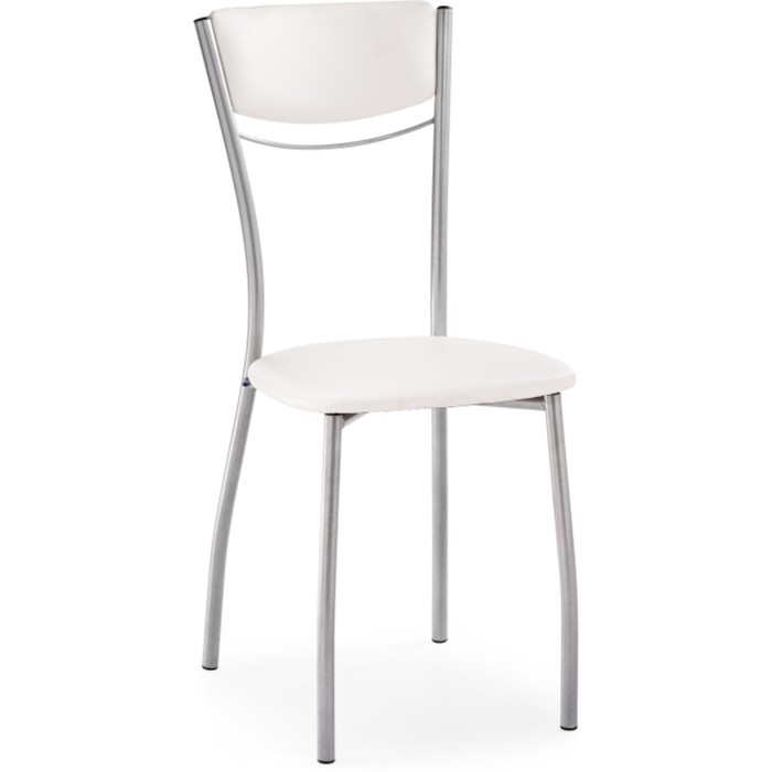 Стул на металлокаркасе Goki металл/экокожа, серый/белый 40x53x89 см