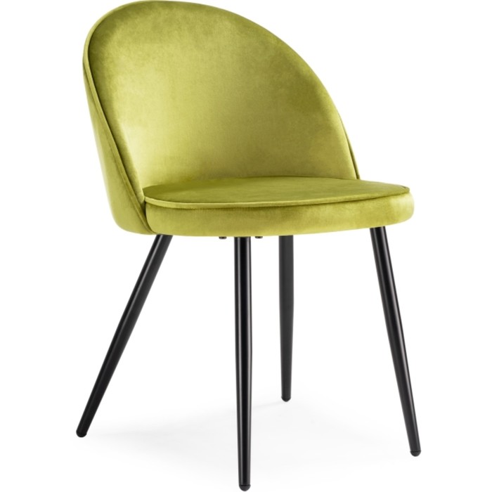 Стул на металлокаркасе Dodo металл/велюр, черный/зеленый 52x55x77 см