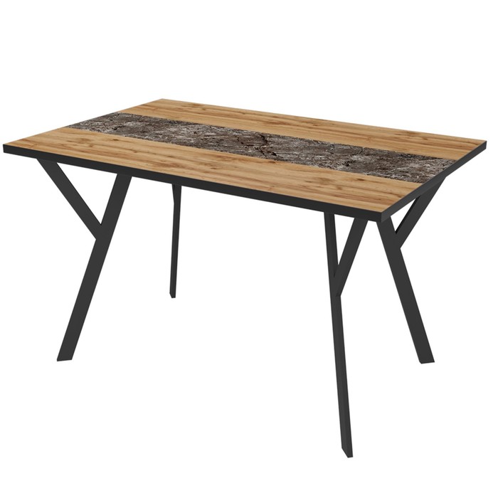 Стол обеденный «Милан», 1300×850×750 мм, цвет дуб вотан/металл графитовый муар