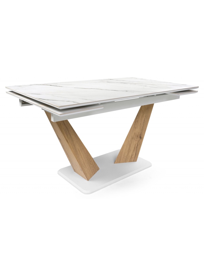 Керамический стол Кели 140(200)х80х76 дуб монтана / белый