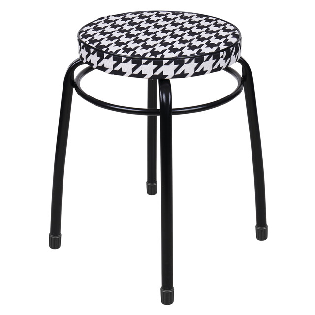 табурет круглый Haushalt 340х460мм черно-белый ткань/металл