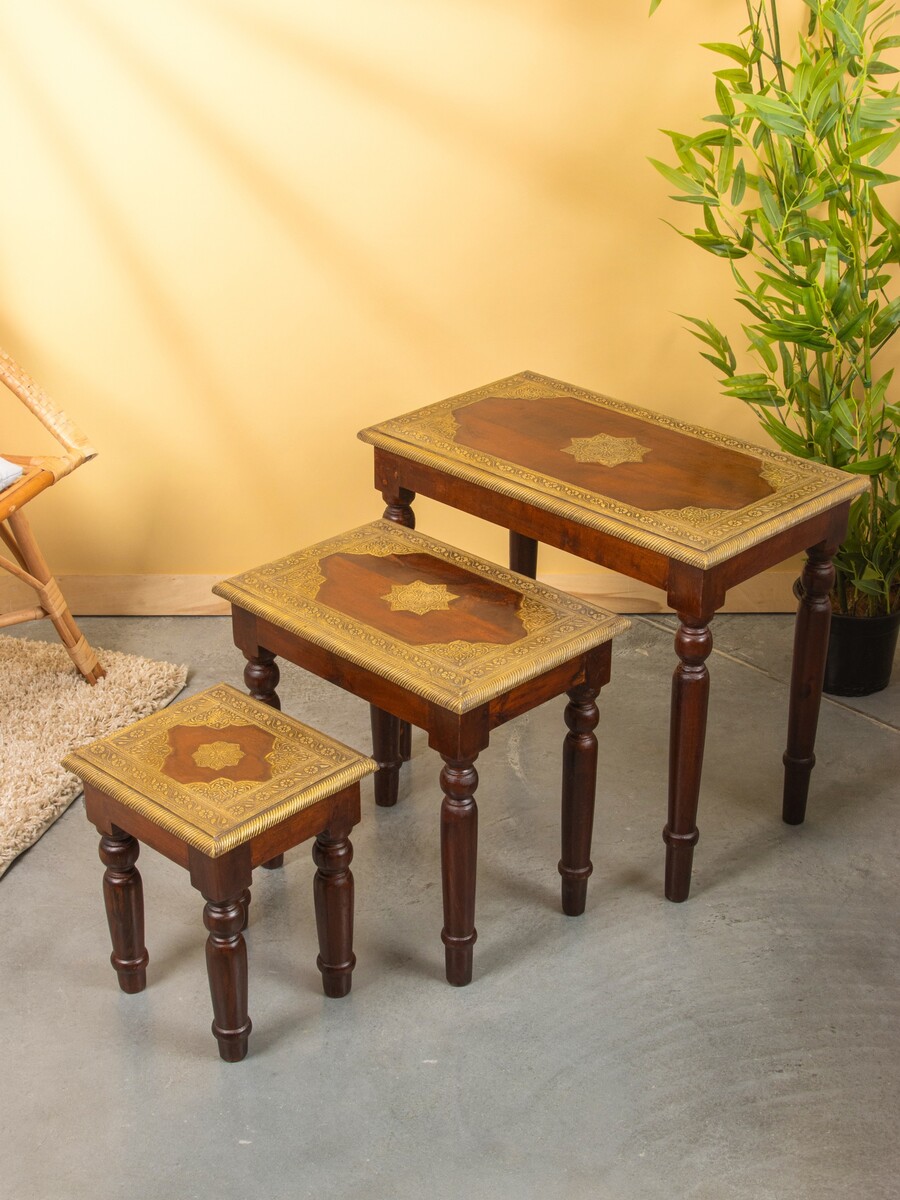 Табурет, 3 шт., 35×24.6×37.5 см, 48×30×45 см, 60.5×35×52.5 см, дерево