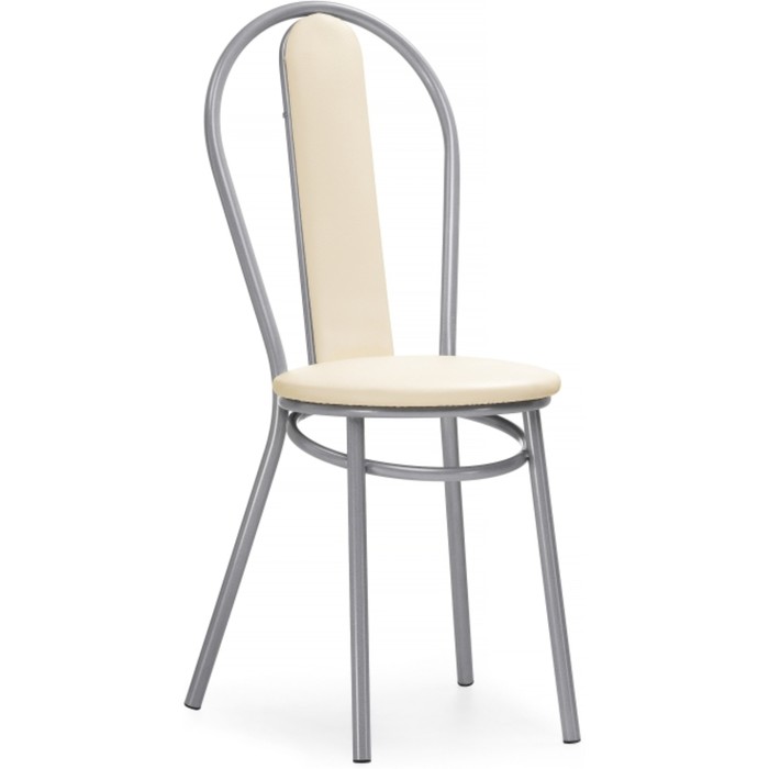 Стул на металлокаркасе Lamniel металл/экокожа, серый/бежевый 42,5x52,5x92 см