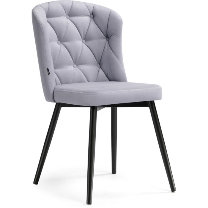 Стул на металлокаркасе Алиссум velutto 49 металл/велюр, черный/серый 48x54x85 см