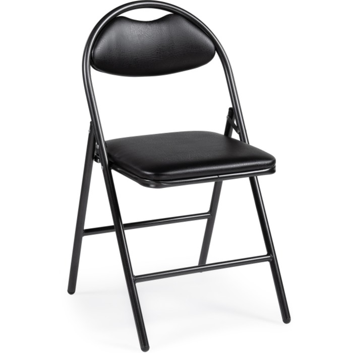 Стул на металлокаркасе Gikat металл/экокожа, черный/черный 45x43x82 см