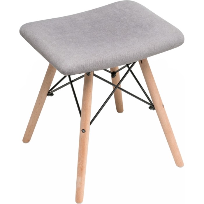 Табурет Ben массив бука/металл/ткань, натуральный/серый 40x40x44 см