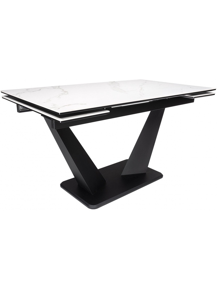 Керамический стол Кели 140(200)х80х76 белый / черный