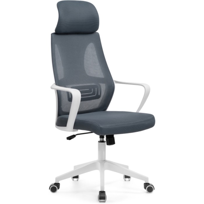 Компьютерное кресло Golem пластик/ткань/сетка, белый/серый 68x63x112 см