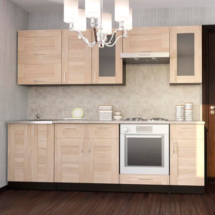 Кухонный гарнитур прямой «Ника базис», 2400 мм, цвет дуб сонома