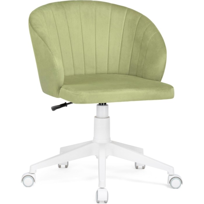 Компьютерное кресло Пард пластик/велюр, белый/зеленый 59x60x78 см